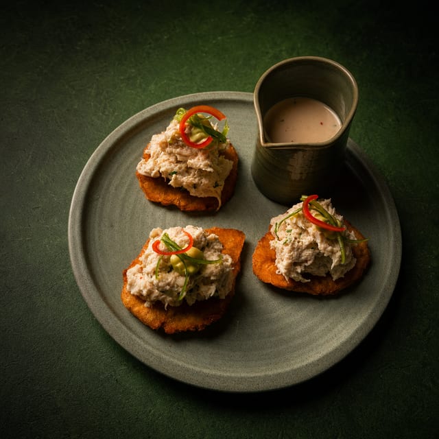 Acevichado Crab Tostones.