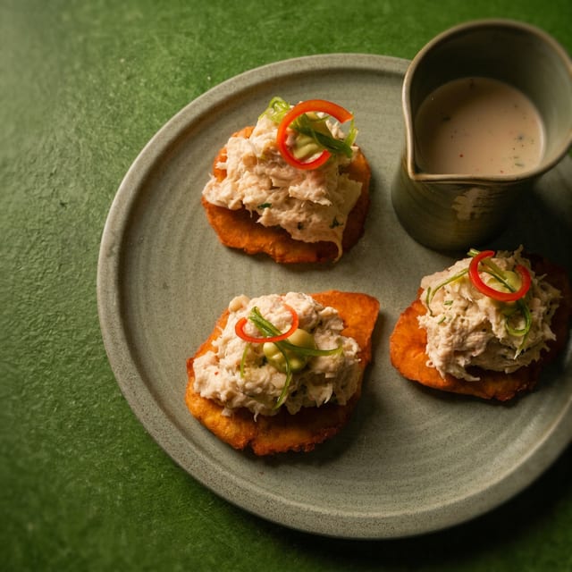 Acevichado Crab Tostones.